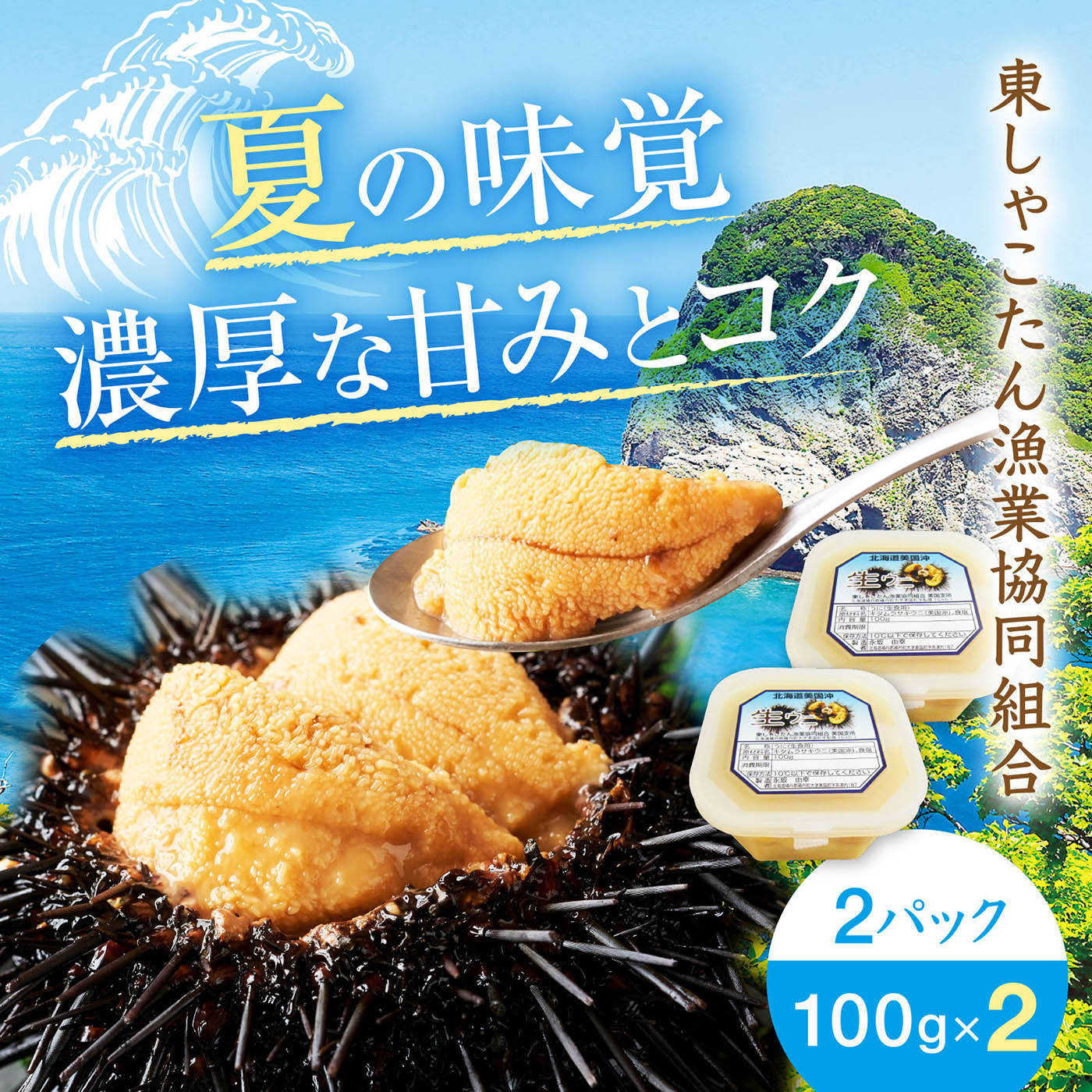 塩水うに キタムラサキ 100g×2パック