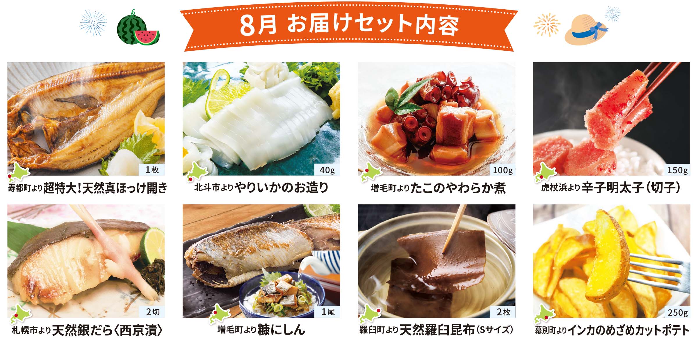 8月のお届けセット内容