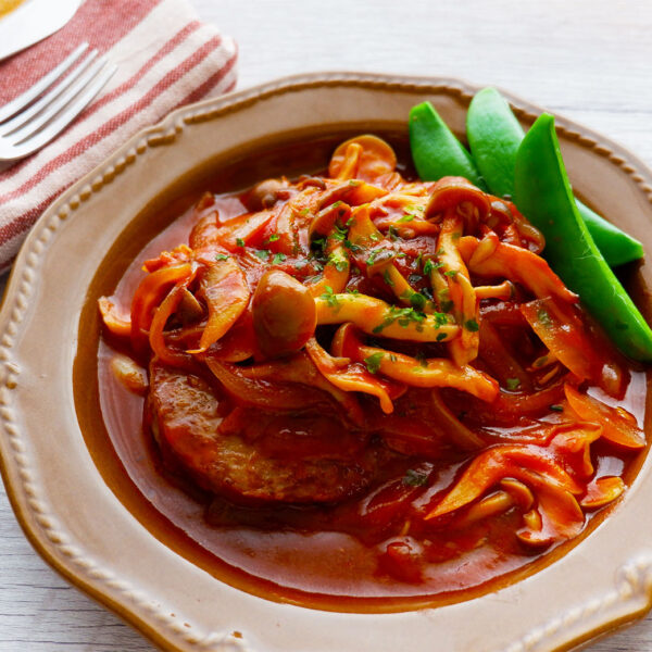 簡単トマト煮込みハンバーグ