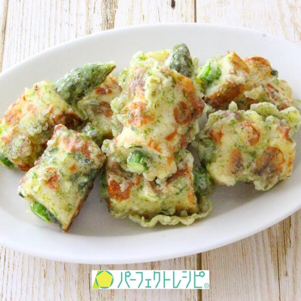 アスパラガス入りちくわの磯辺揚げ