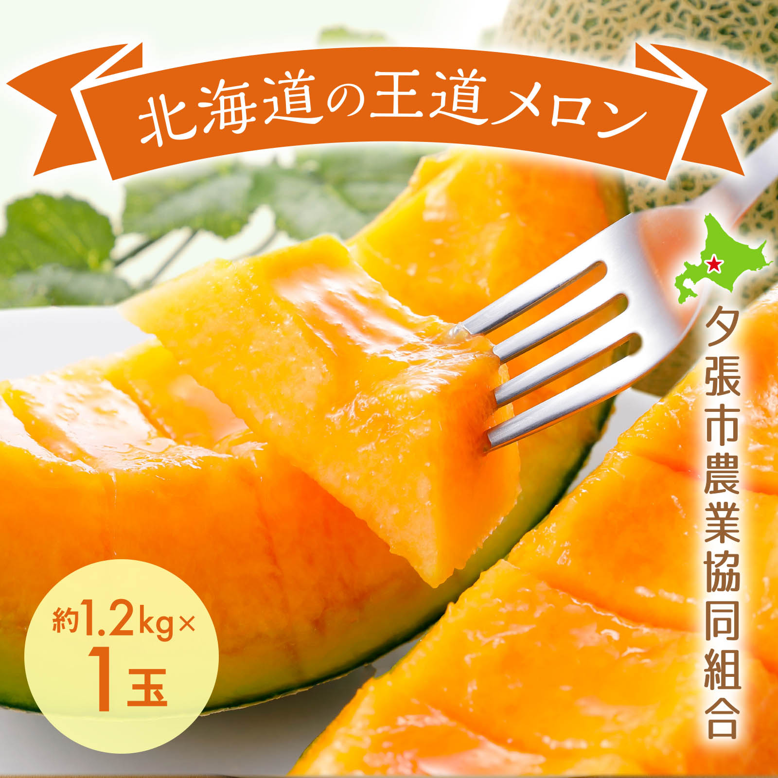 北海道夕張産
夕張メロン〈共撰・良品〉約1.2kg×1玉